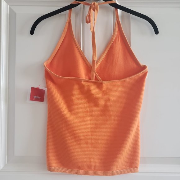 Mossimo Halter Neck Sleeveless Stripe Orange Womens Top SZ M, NWT - Picture 3 of 15